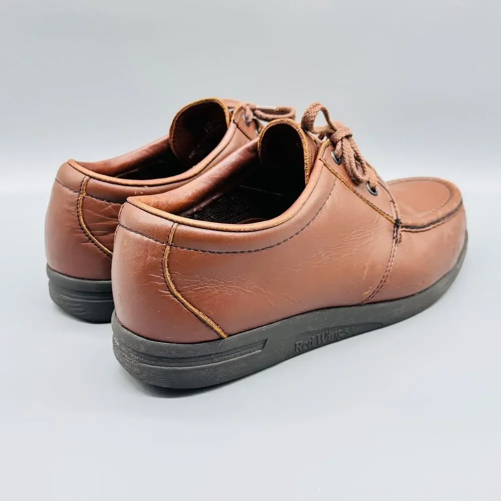 Red Wing Shoes Mens 8.5 Brown Leather Moc Toe Lace Up Oxford Casual Comfort USA